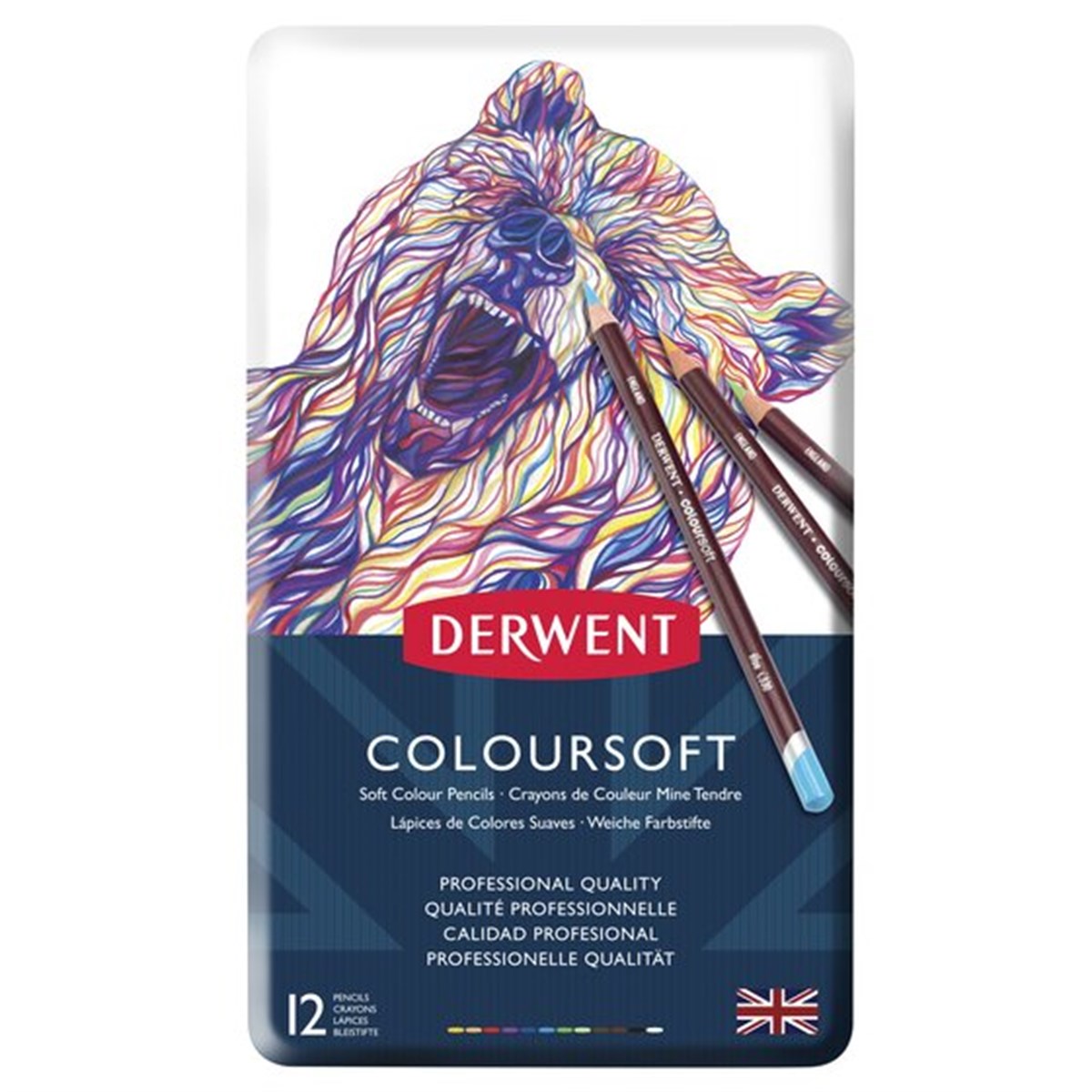 Derwent0701026Derwent Coloursoft Kuru Boya Kalemi 12 Renk
