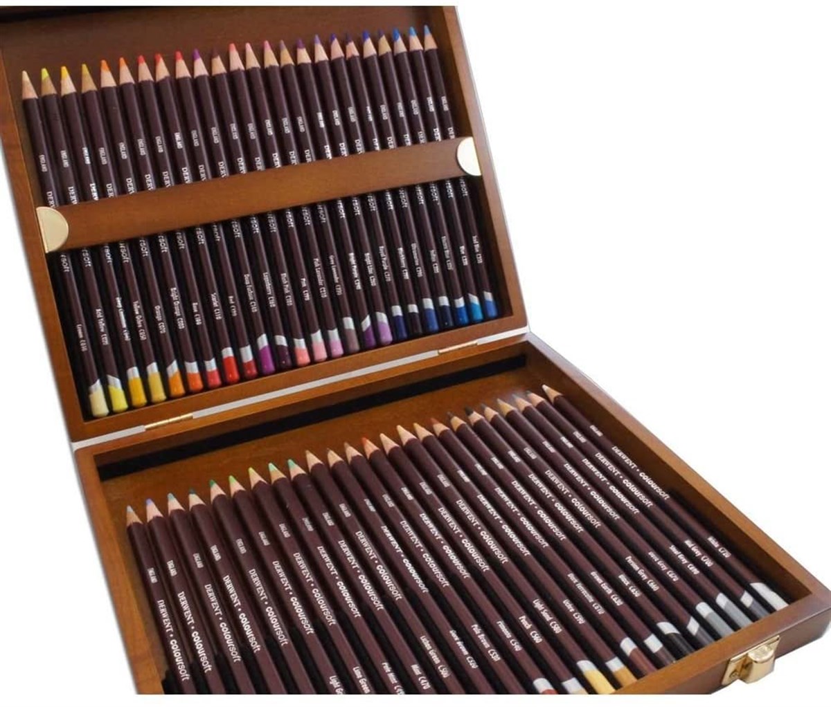 Derwent2301660Derwent Coloursoft Colour Pencils Renkli Yumuşak Kuru Boya Kalemi 48'li Ahşap Kutu