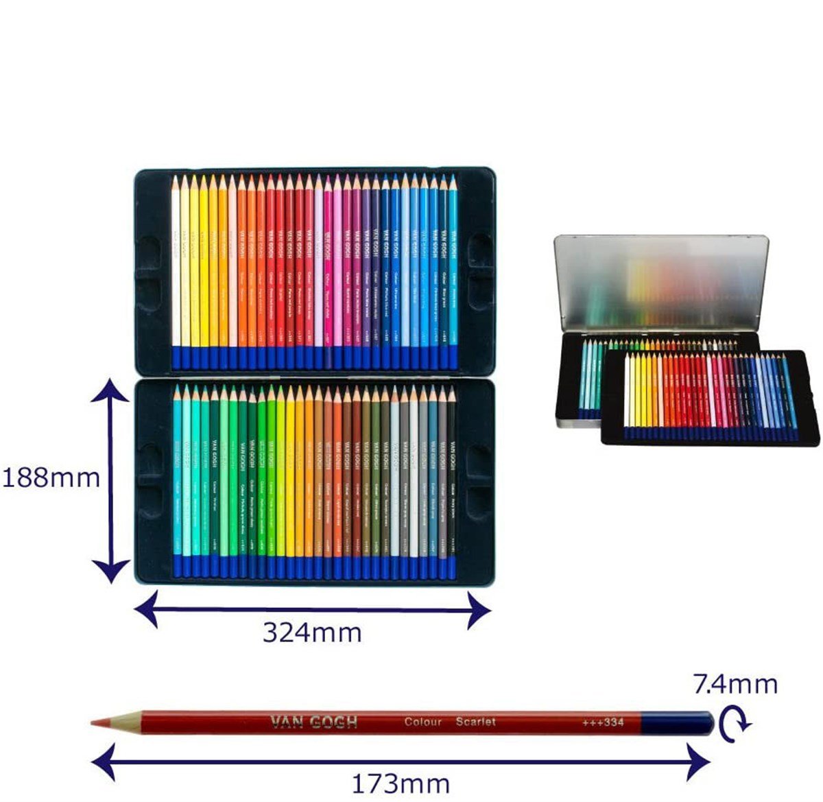 Van Gogh97730065Van Gogh Kuru Boya Kalemi 60 Renk Metal Kutu