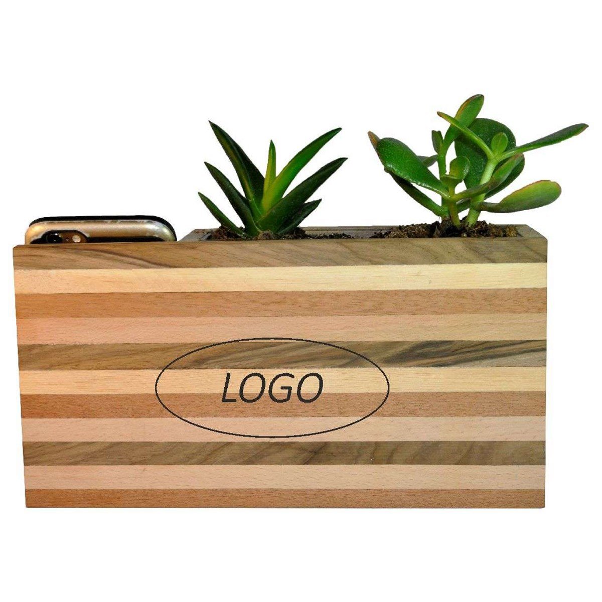 Larte Masif Zebra Çiçeklik Kalemlik & Telefon Desk