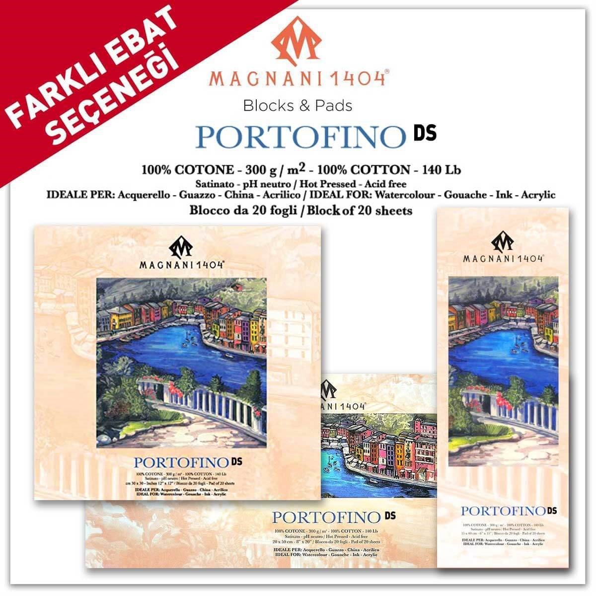 Magnani 1404 PORTOFINO DS Hot Pressed Cotton Akrilik ve Sulu Boya Blokları 300g 20 YaprakSulu Boya BloklarıMagnani 1404