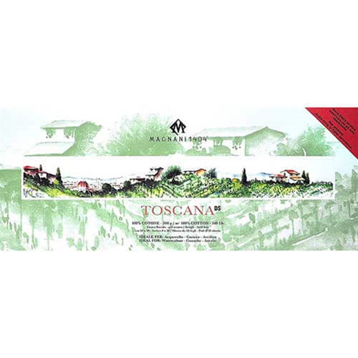Magnani 1404 TOSCANA DS Rough Akrilik ve Sulu Boya Blokları 300g 20 YaprakSulu Boya BloklarıMagnani 1404