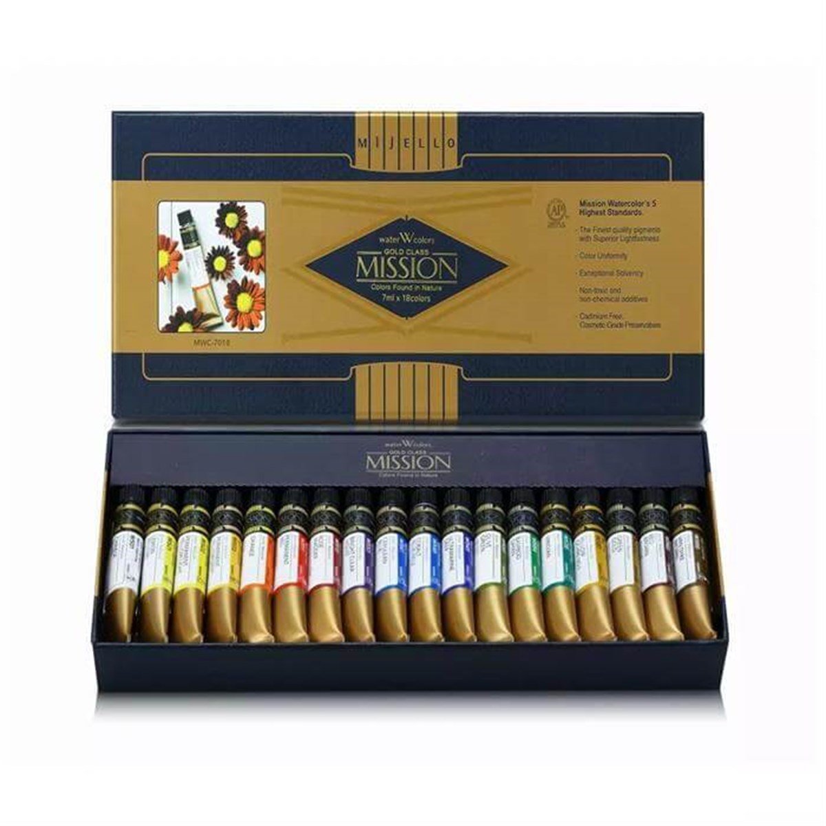 Mission Gold Class Pigment Suluboya 7ml x 18 RenkMission Gold Class Pigment Suluboya 7ml x 18 RenkSulu Boya SetleriMijello