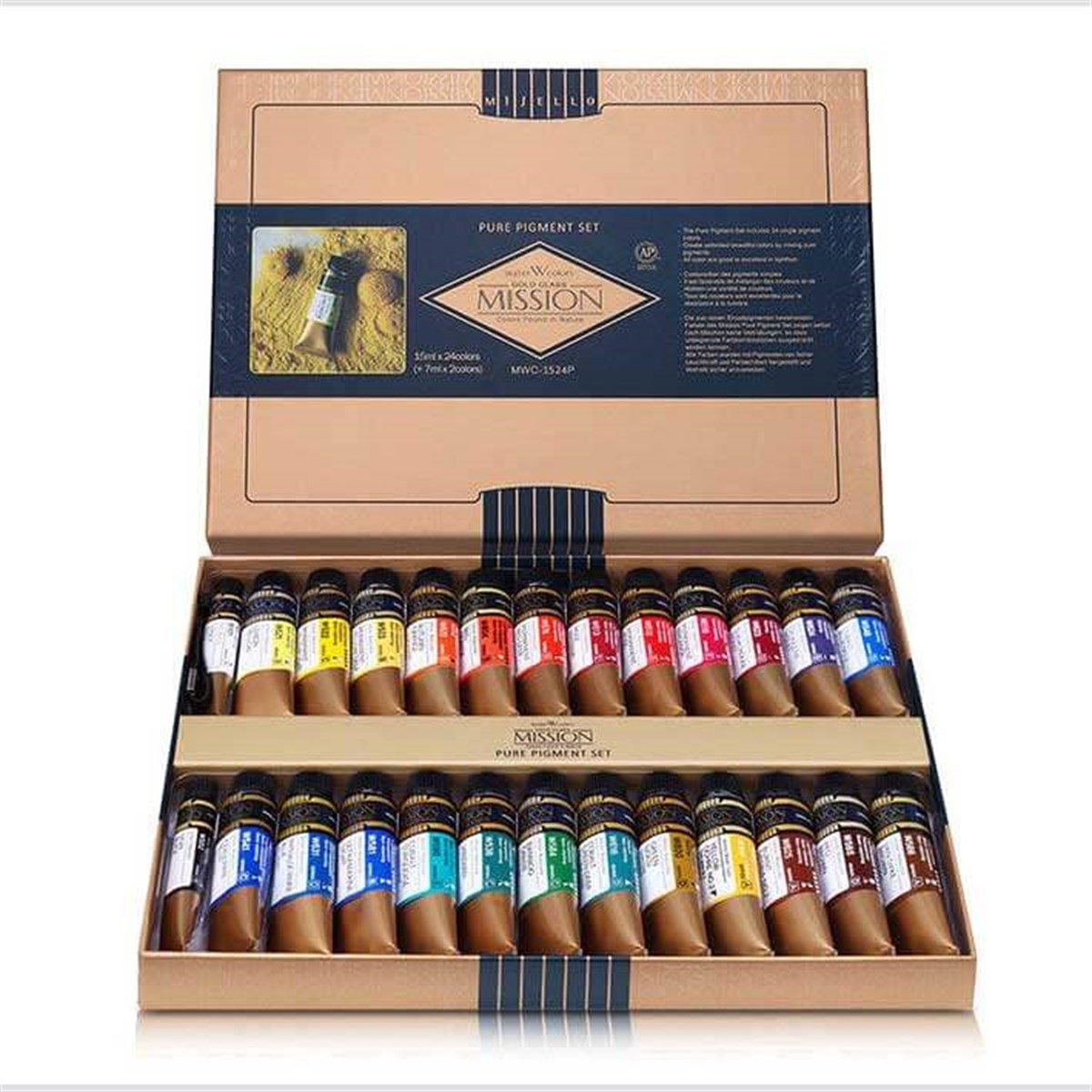Mission Gold Class Pigment Tüp Suluboya 15ml x 24 RenkMission Gold Class Pigment Tüp Suluboya 15ml x 24 RenkSulu Boya SetleriMijello