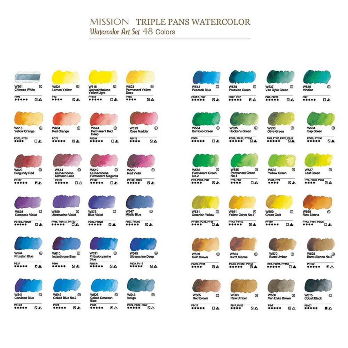 Mission Gold Class Üçlü Tava Suluboya 48 RenkMission Gold Class Üçlü Tava Suluboya 48 RenkSulu Boya SetleriMijello