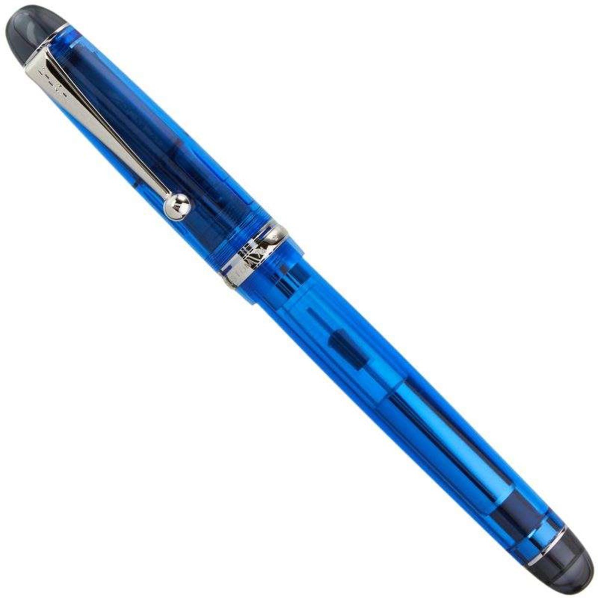 Pilot Custom 74 Transparent Mavi Dolma Kalem 14K Altın M Uç