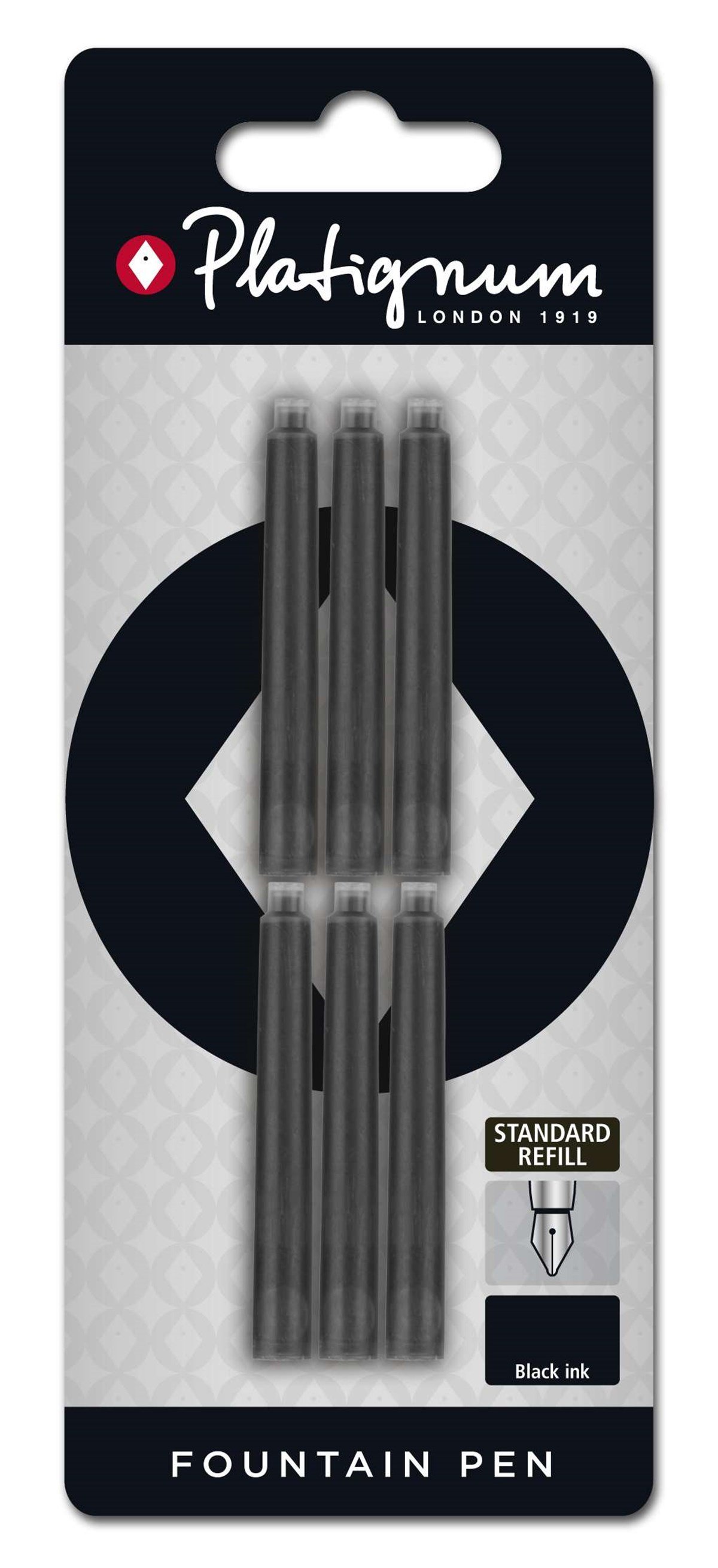 Platignum Dolma Kalem Kartuşu Siyah 6 lı Paket