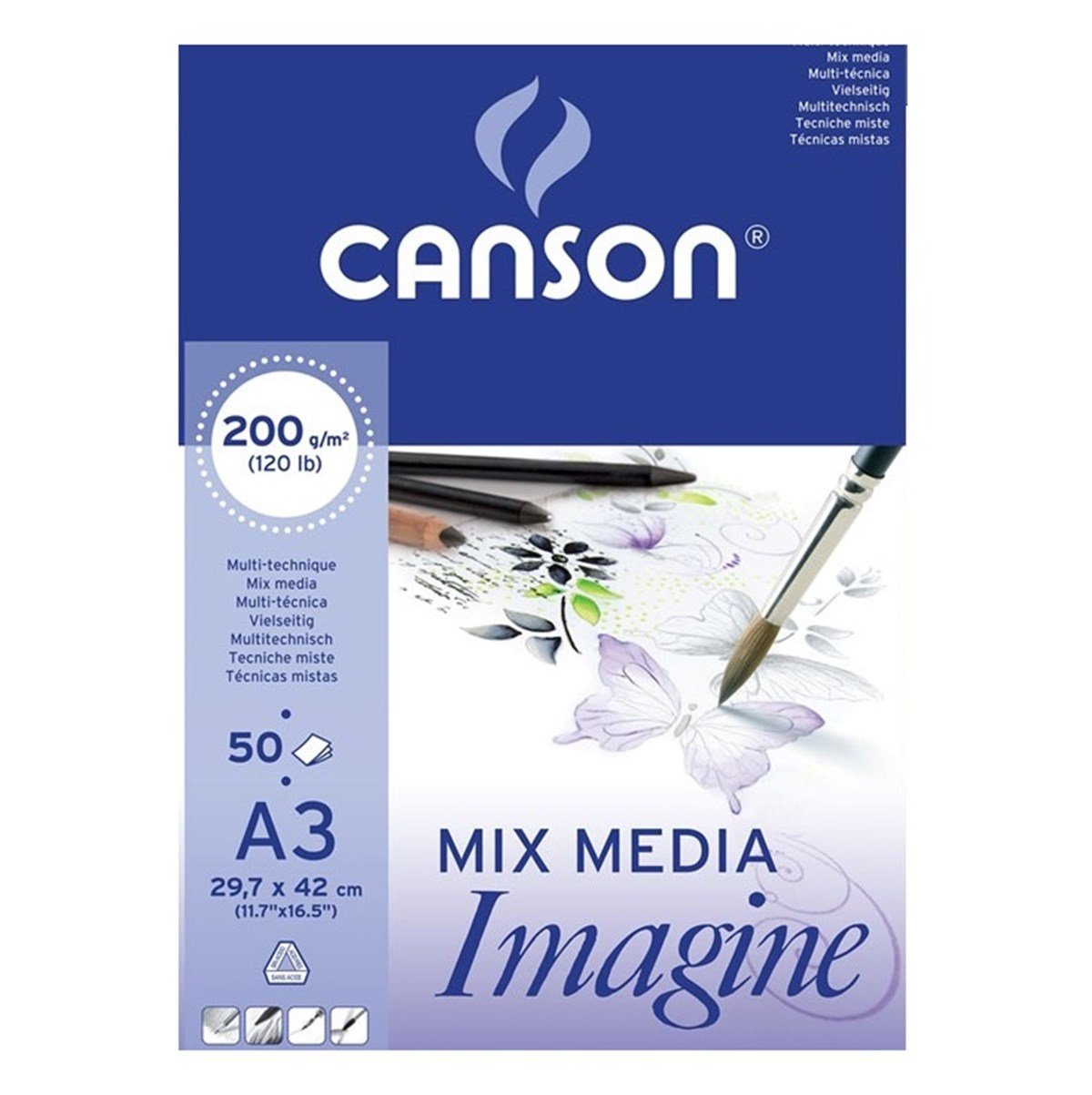 Canson400084167Canson Mix Media Imagine Resim Defteri 200gr-A3