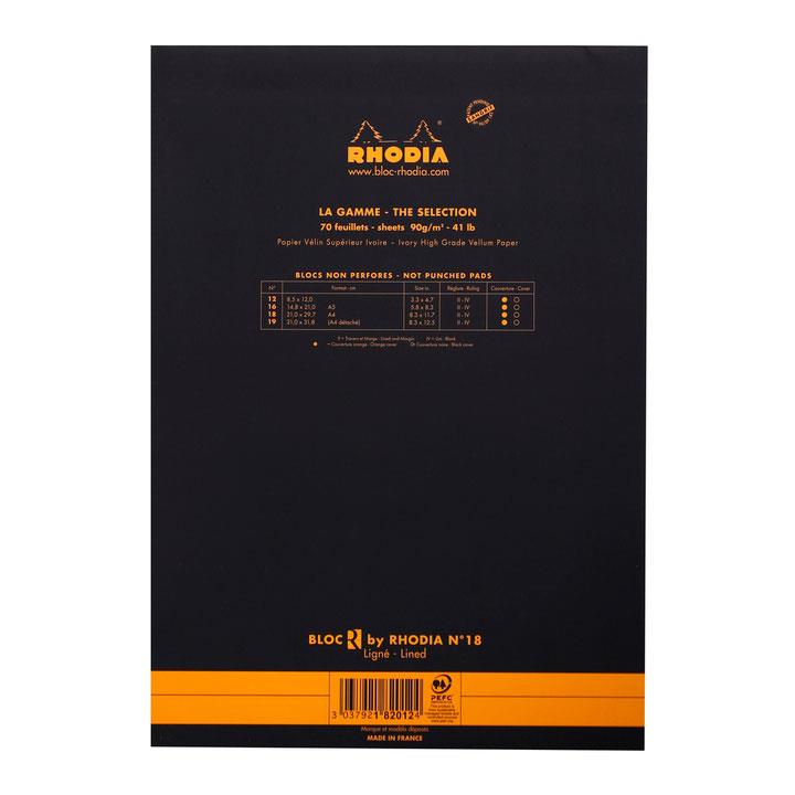 Rhodia Basic Üstten Zımbalı Bloknot A4 Çizgili Siyah 90gRhodia Basic Üstten Zımbalı Bloknot A4 Çizgili Siyah 90gDefterRHODIA