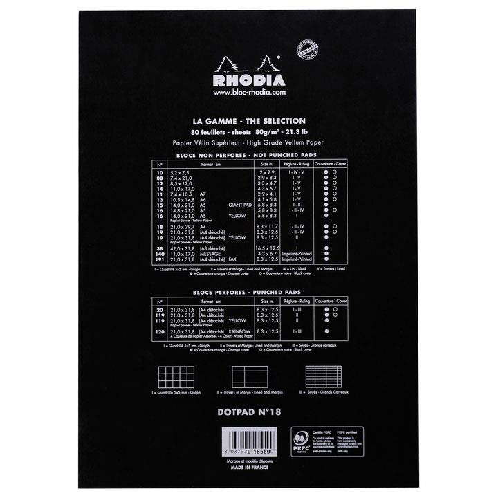 Rhodia Basic Üstten Zımbalı Bloknot A4 Noktalı SiyahRhodia Basic Üstten Zımbalı Bloknot A4 Noktalı SiyahDefterRHODIA