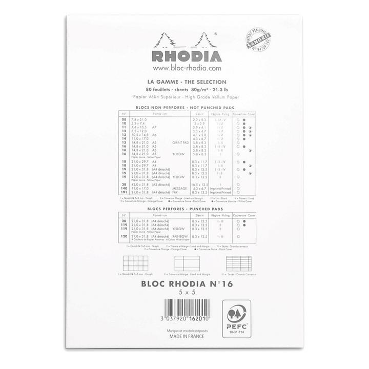 Rhodia Basic Üstten Zımbalı Bloknot A5 Kareli BeyazRhodia Basic Üstten Zımbalı Bloknot A5 Kareli BeyazDefterRHODIA