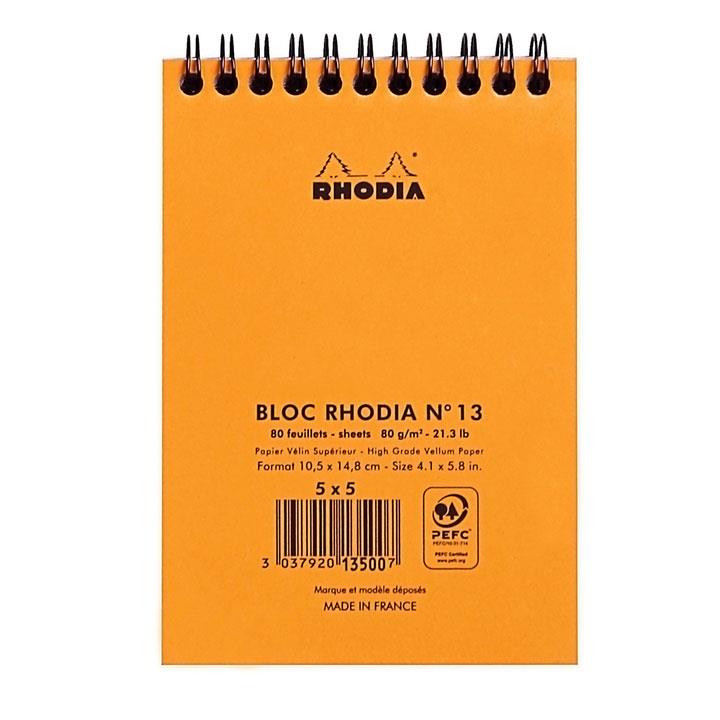 Rhodia Classic Üstten Spiralli Kareli Bloknot A6 TuruncuRhodia Classic Üstten Spiralli Kareli Bloknot A6 TuruncuDefterRHODIA
