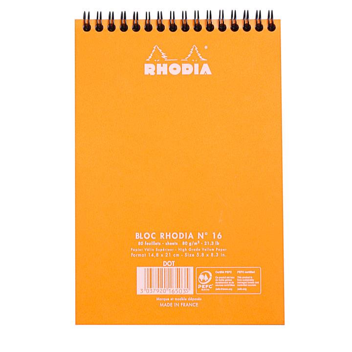 Rhodia Classic Üstten Spiralli Noktalı Bloknot A5 TuruncuRhodia Classic Üstten Spiralli Noktalı Bloknot A5 TuruncuDefterRHODIA