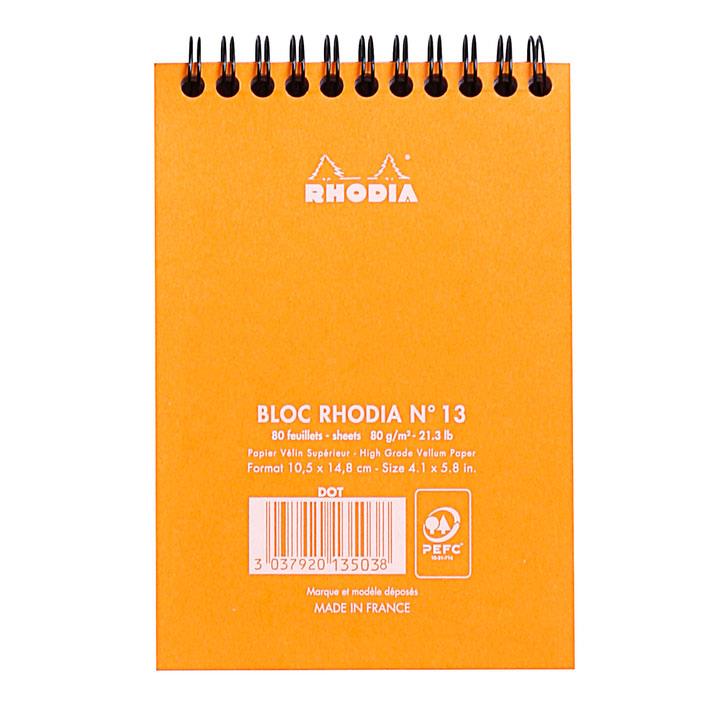 Rhodia Classic Üstten Spiralli Noktalı Bloknot A6 TuruncuRhodia Classic Üstten Spiralli Noktalı Bloknot A6 TuruncuDefterRHODIA