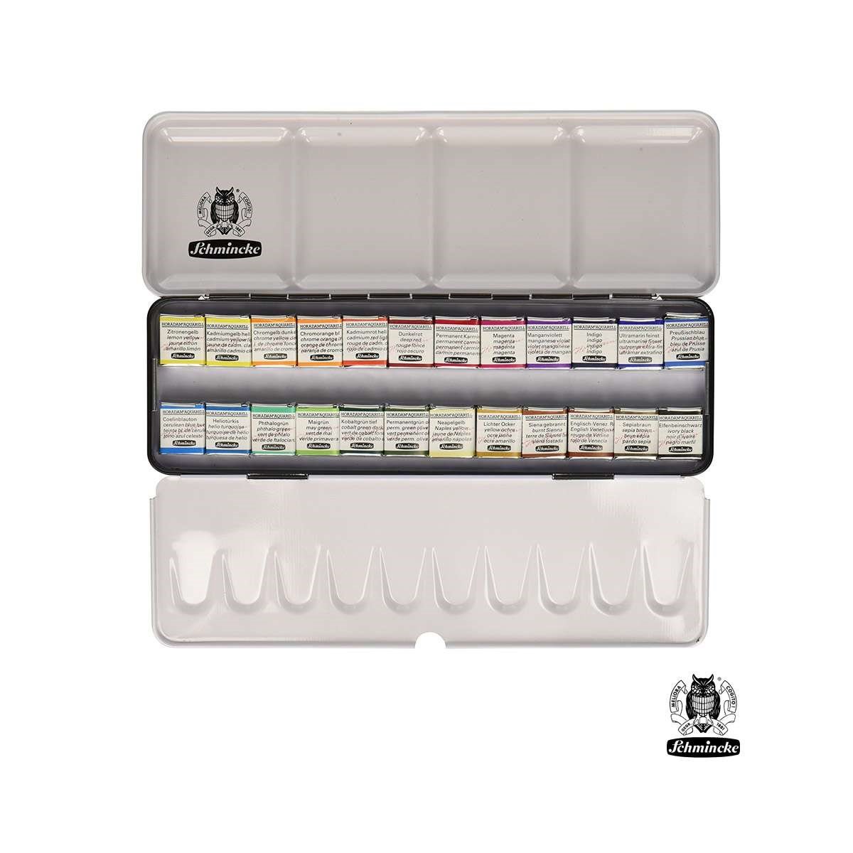 Schmincke Horadam Aquarell 24 Renk Metal Kutulu Tablet Suluboya