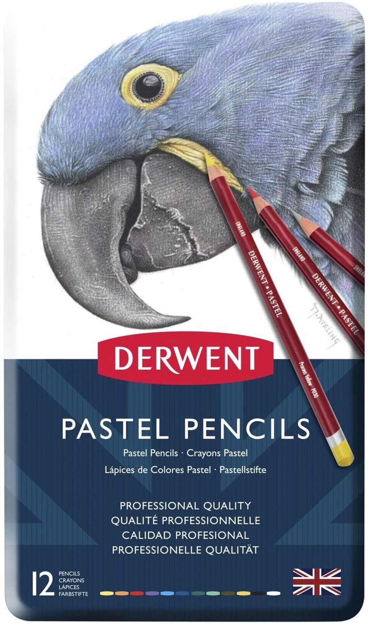 Derwent32991Derwent Pastel Pencil Pastel Kalem 12'Li Teneke Kutu