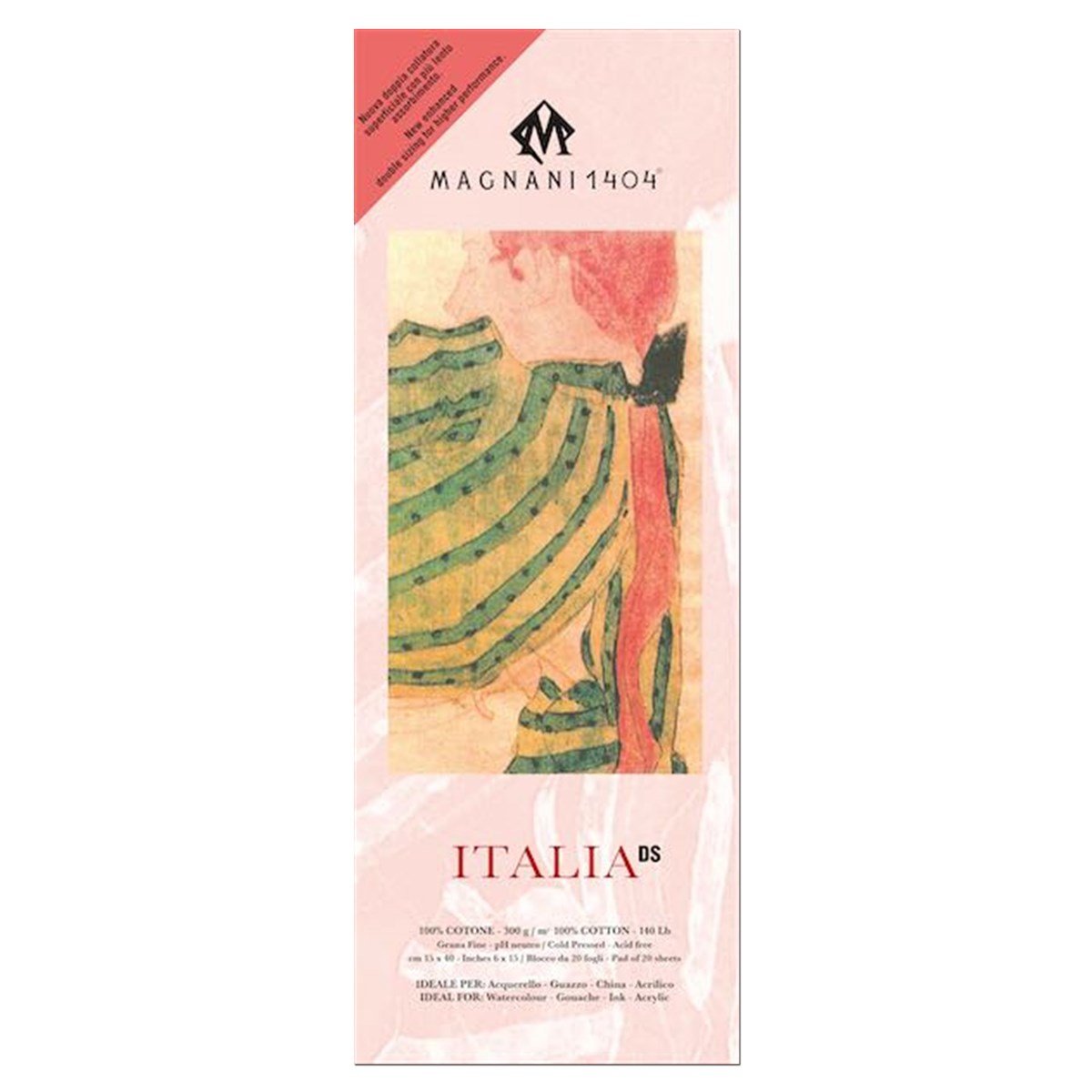 Magnani 140450501515DSMagnani 1404 ITALIA DS Cold Pressed Cotton Çizim Blok 300g 20 Yaprak