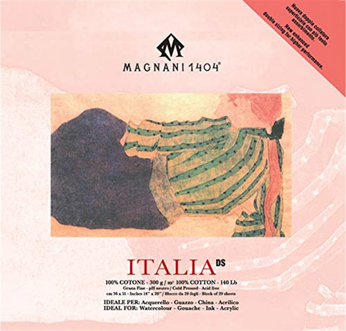 Magnani 140450501515DSMagnani 1404 ITALIA DS Cold Pressed Cotton Çizim Blok 300g 20 Yaprak