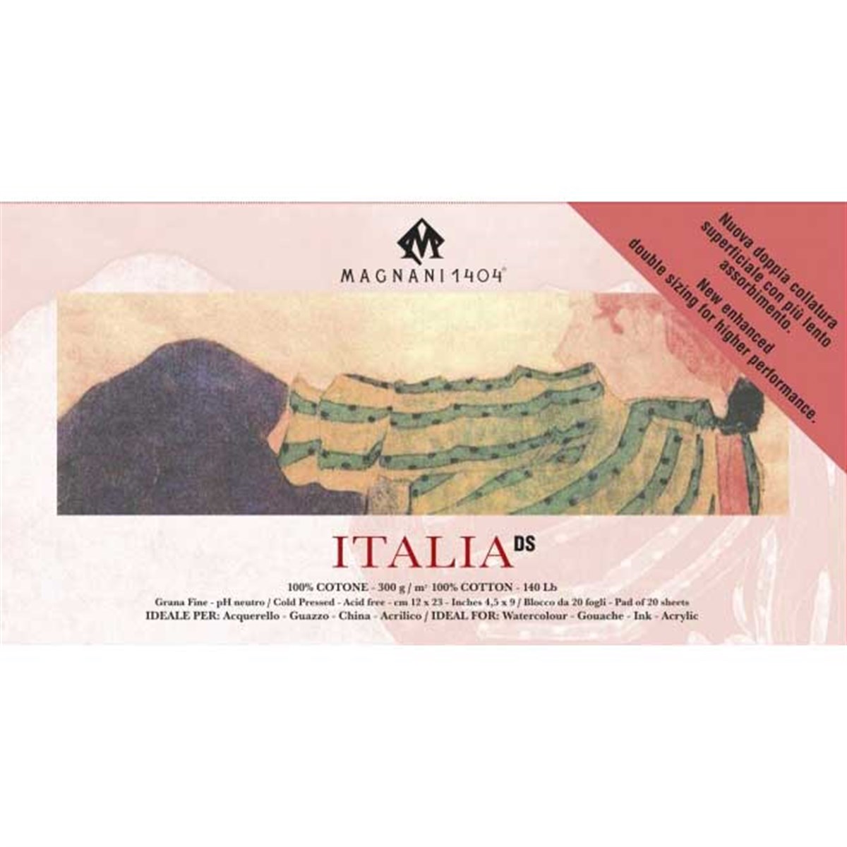 Magnani 140450501515DSMagnani 1404 ITALIA DS Cold Pressed Cotton Çizim Blok 300g 20 Yaprak