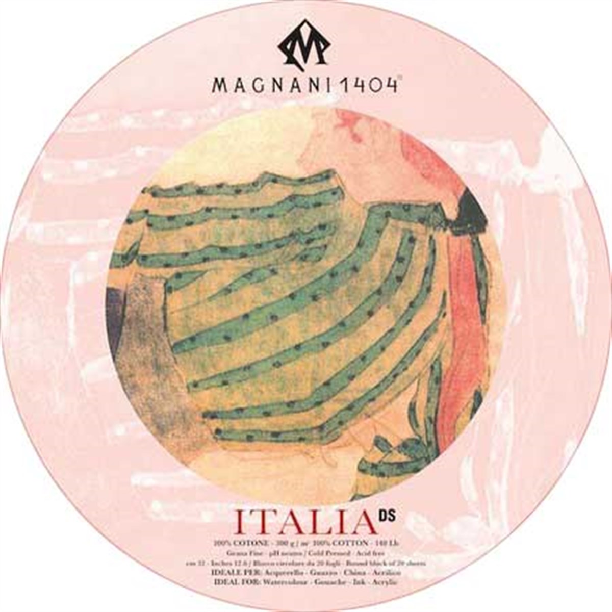 Magnani 140450501515DSMagnani 1404 ITALIA DS Cold Pressed Cotton Çizim Blok 300g 20 Yaprak