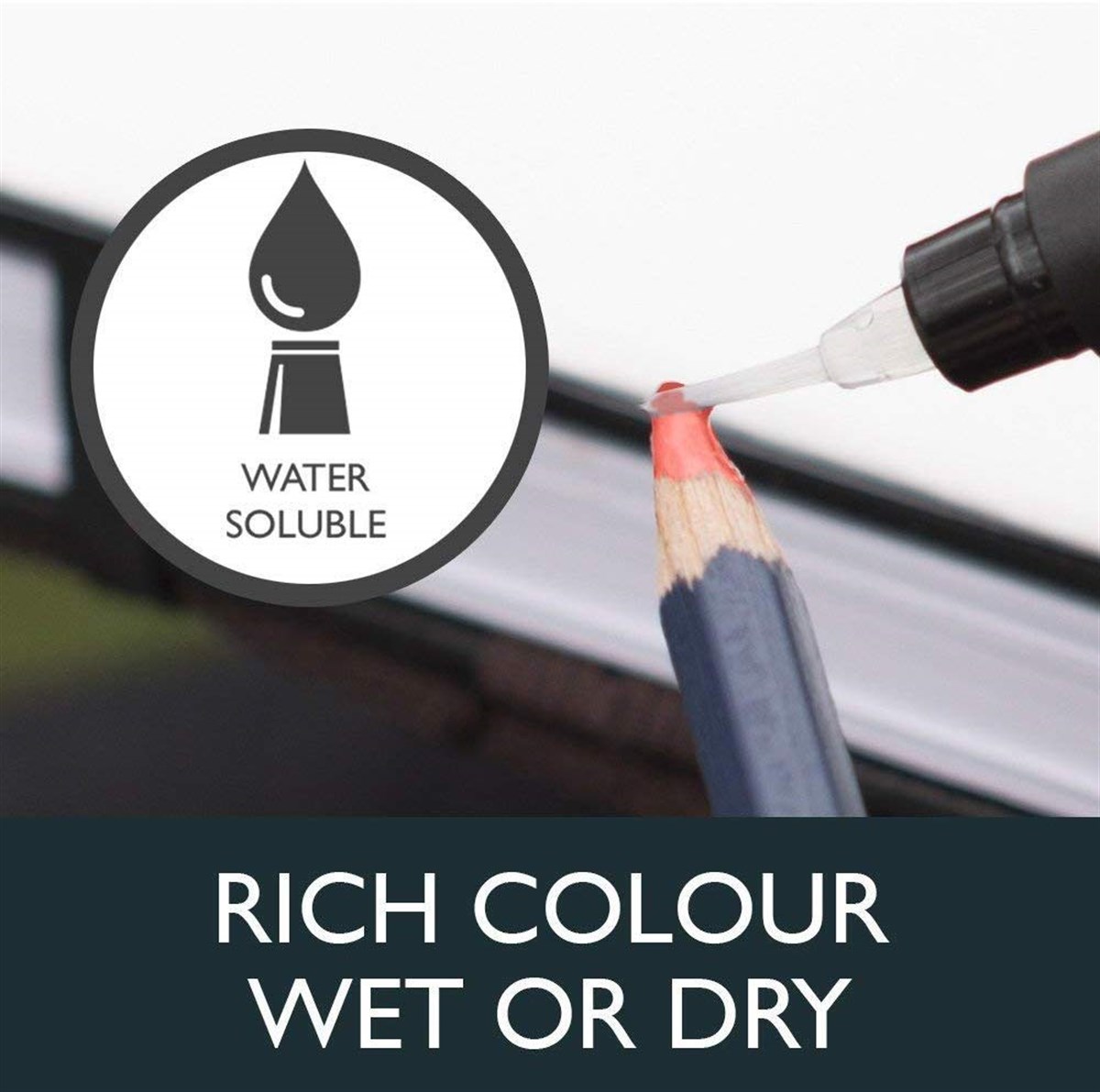 Derwent32881Derwent Watercolour 12'li Sulandırılabilir Kuru Boya