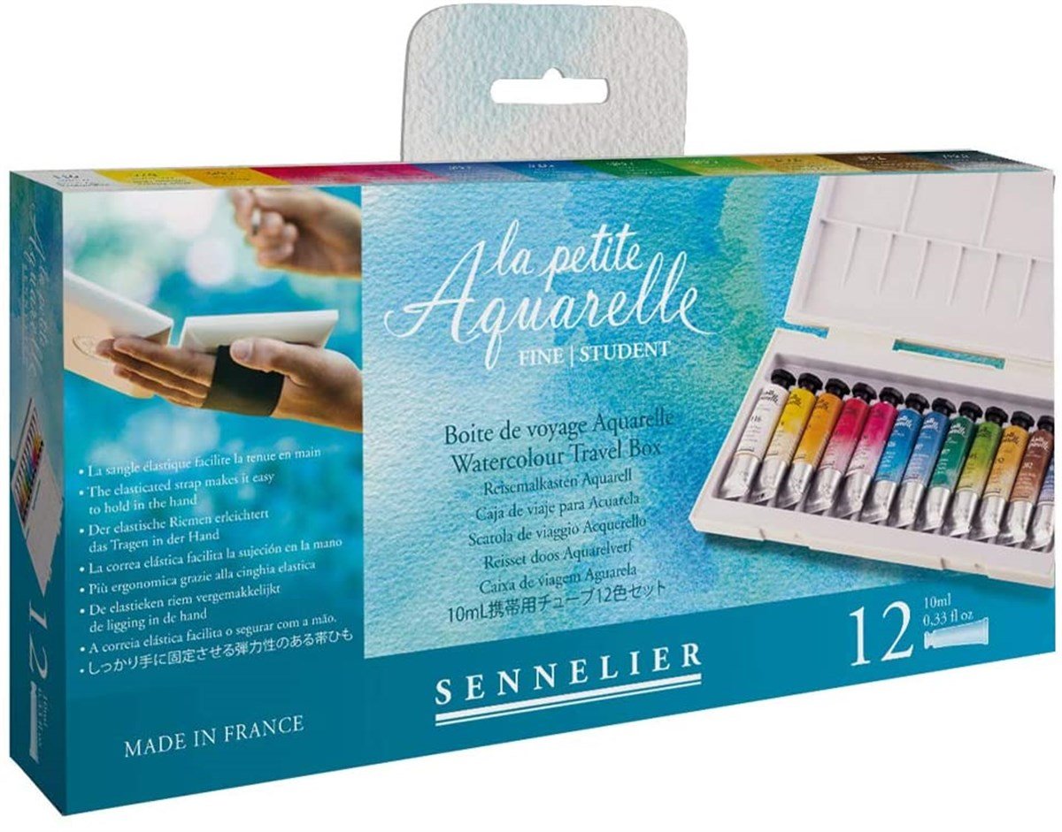 SennelierN131682Sennelier La Petite Suluboya 12Renk 10ml Tüp Fırça Hediyeli