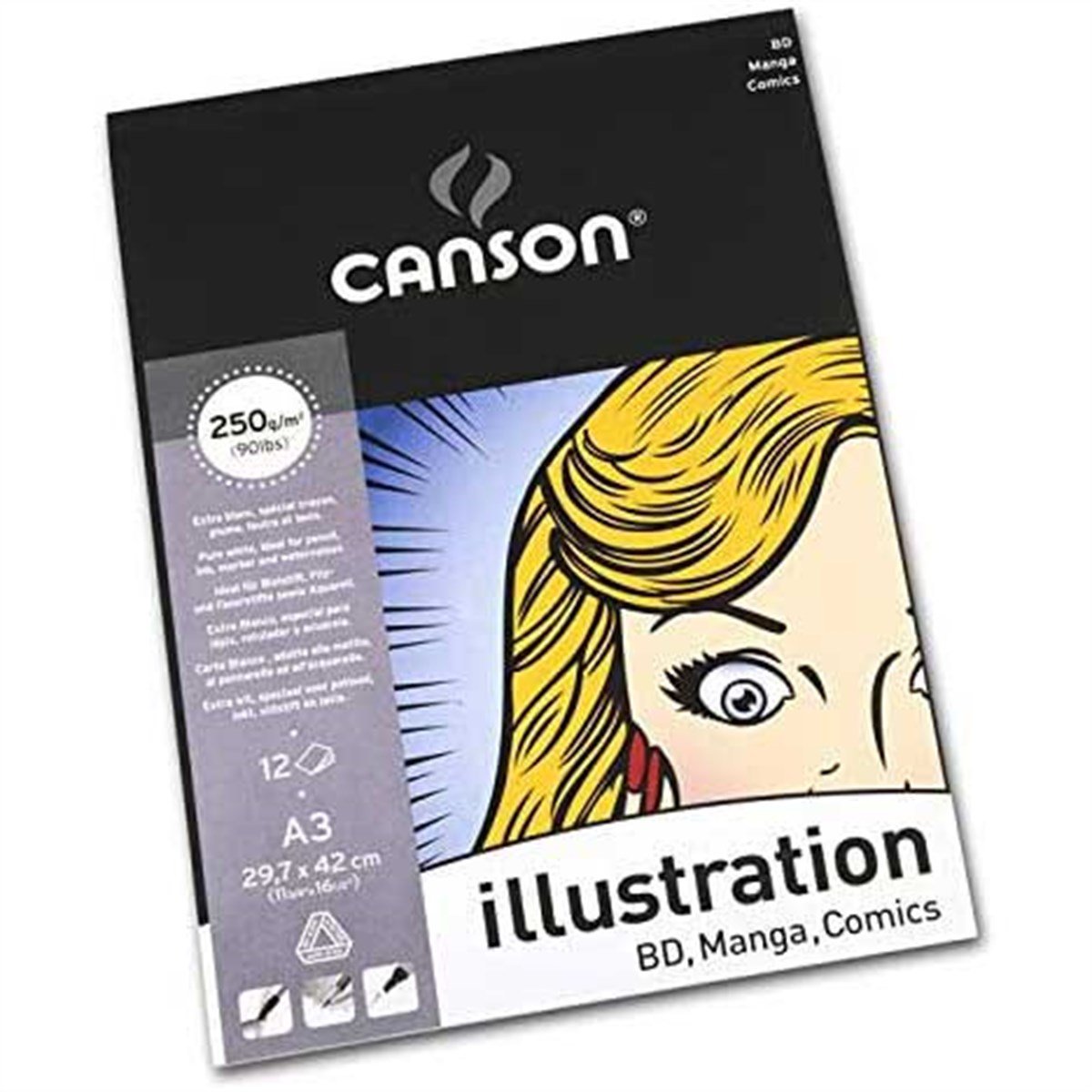 Canson400084179Canson Illustration Manga Çizim Blok 250gr-A3