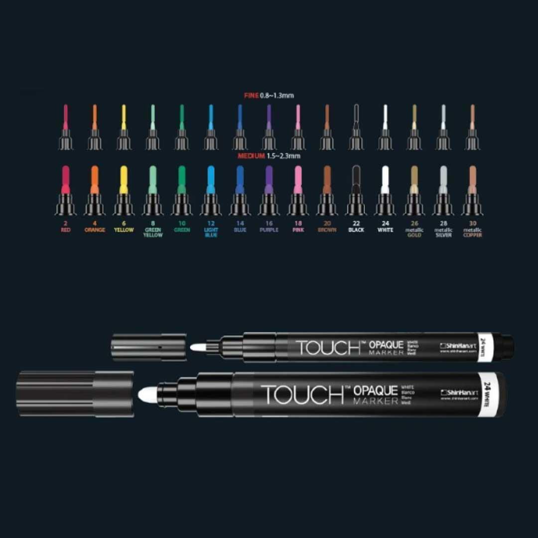 Touch Opaque Marker 15'li Set Fine (0.8 - 1.3 mm)Touch Opaque Marker 15'li Set Fine (0.8 - 1.3 mm)Marker KalemShinHanArt