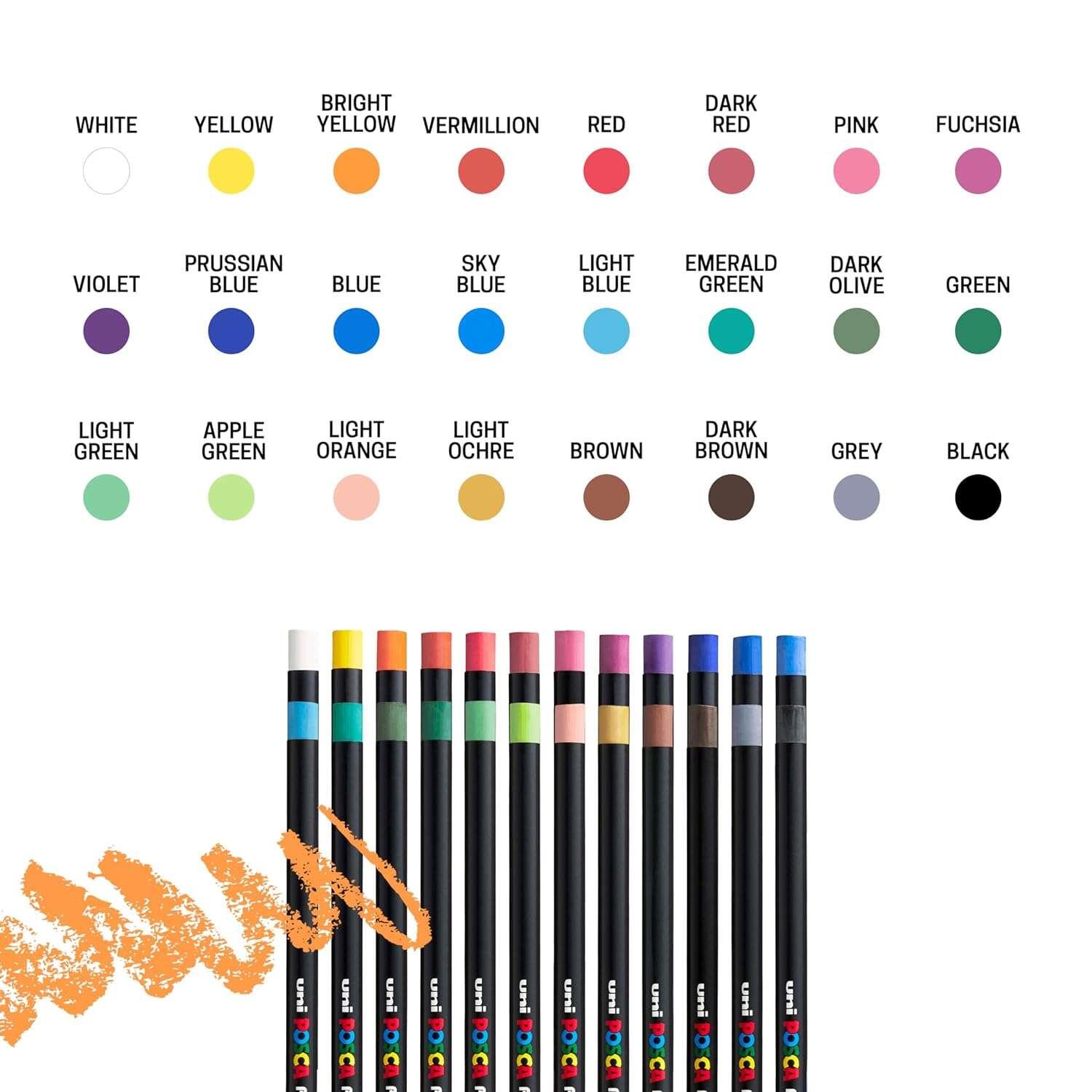 Uni Posca Wax Pastel Boya Set 24'lü KPA-100 24CUni Posca Wax Pastel Boya SetKuru Boya SetleriUni