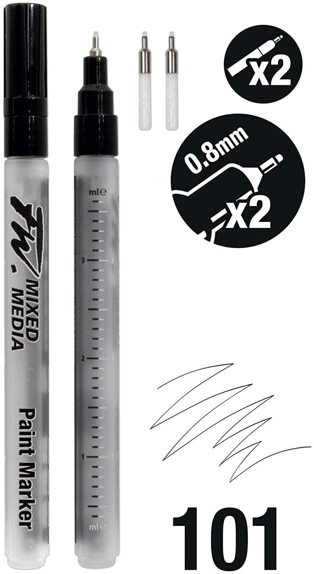 Daler Rowney160320101Daler Rowney FW Mixed Media Paint Marker Sets 101 0,8mm Teknik Uç (S)