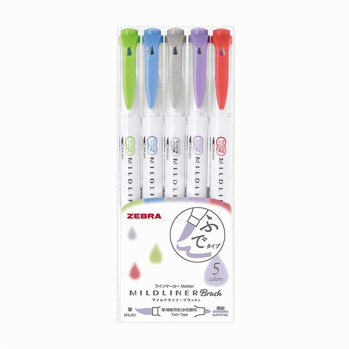 Zebra Mildliner Brush Çift Taraflı Fırça Uçlu Kalem Seti Soğuk Renkler 4924Zebra Mildliner Brush Çift Taraflı Fırça Uçlu Kalem Seti Soğuk Renkler 4924Marker KalemZEBRA