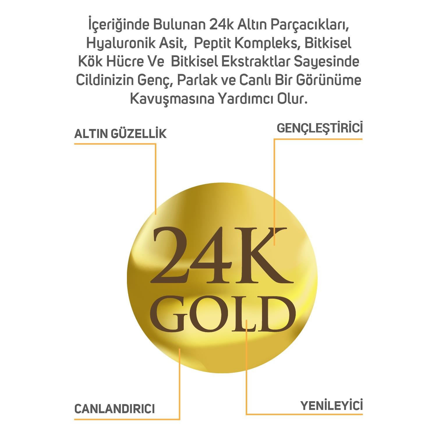 ClinicLab 24K Gold Altın Parçacıklı Yaşlanma Karşıtı Bakım Kremi 50 Ml