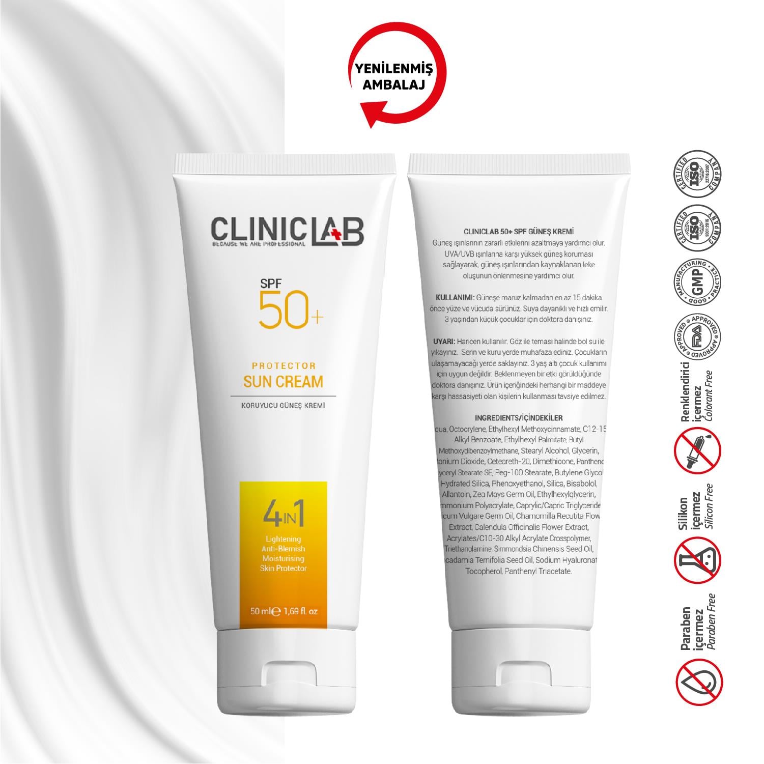 ClinicLab 50+ SPF Güneş Kremi 50 ml