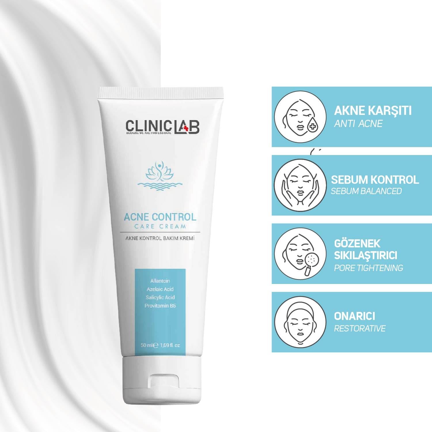 ClınıcLab Akne Kontrol Bakım Kremi 50 ML