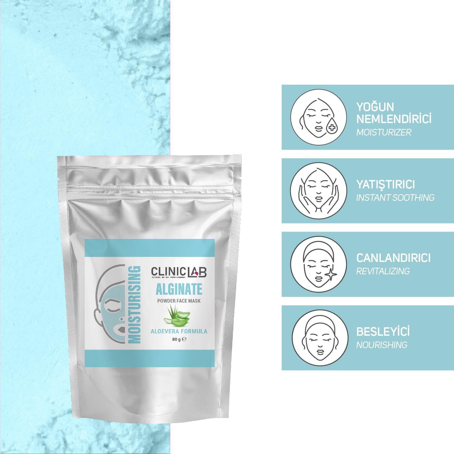 ClinicLab Aljinat Nemlendirici Toz Yüz Maskesi 80 Gr