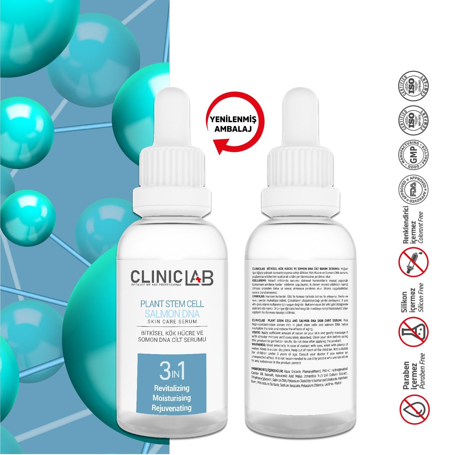ClinicLab Bitkisel Kök Hücre Ve Somon DNA Serum 30 ml