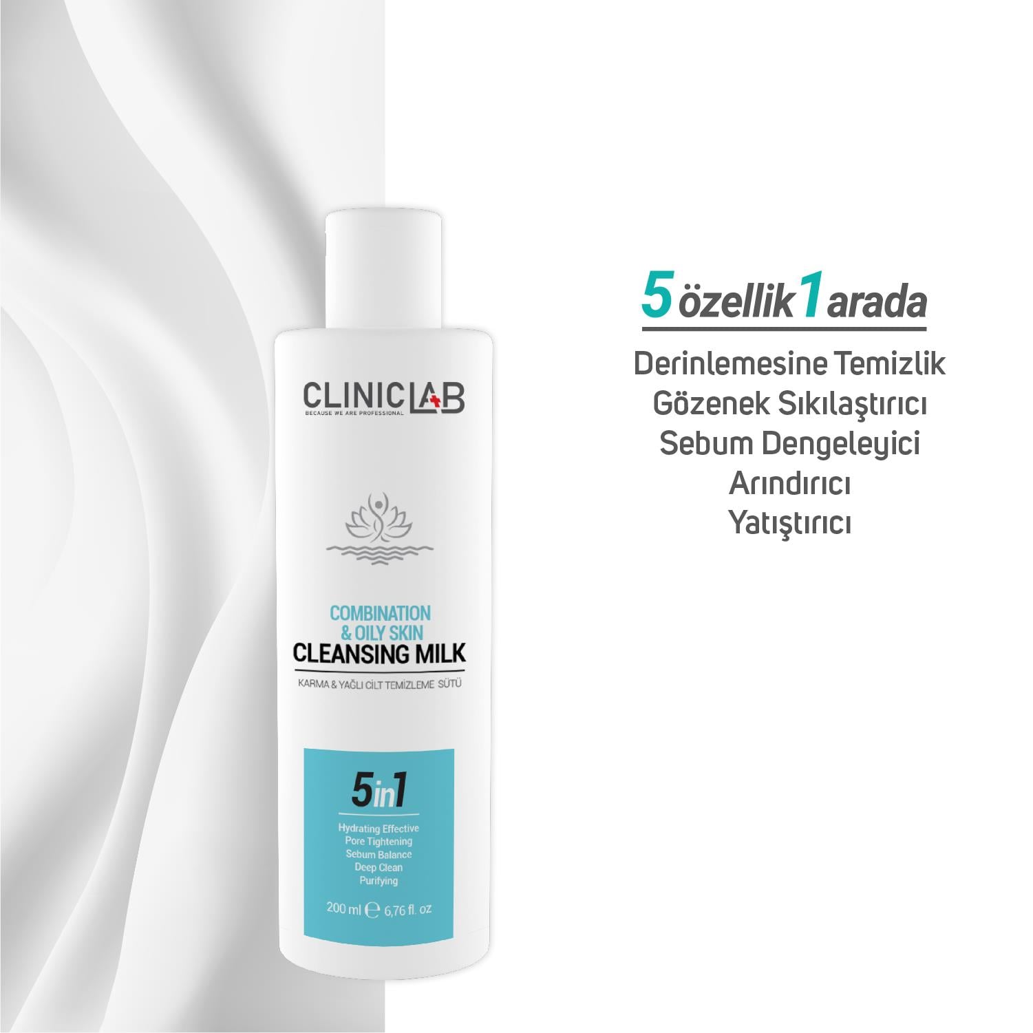 ClinicLab Karma ve Yağlı Cilt Temizleme Sütü 200 ml