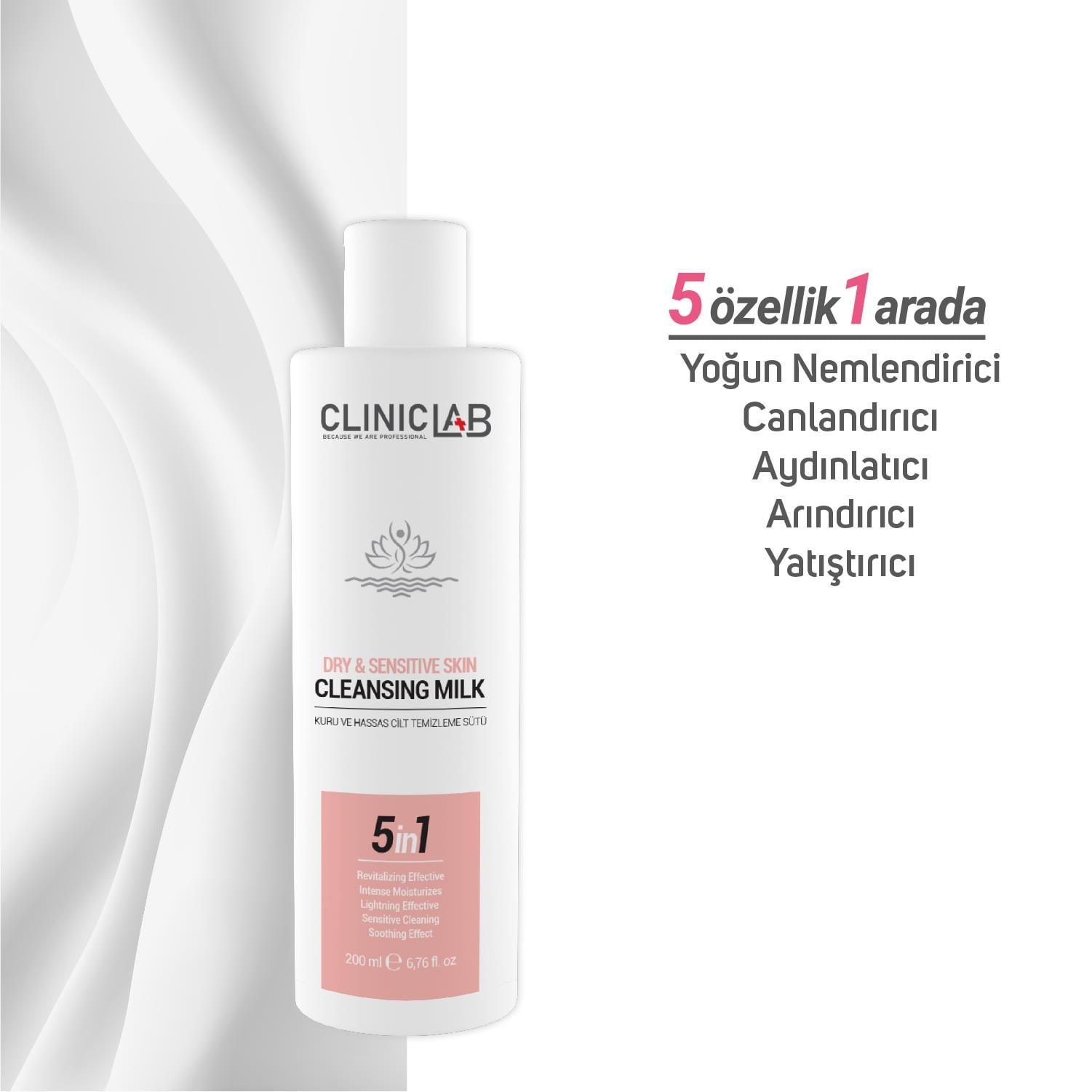 ClinicLab Kuru ve Hassas Cilt Temizleme Sütü 200 ml