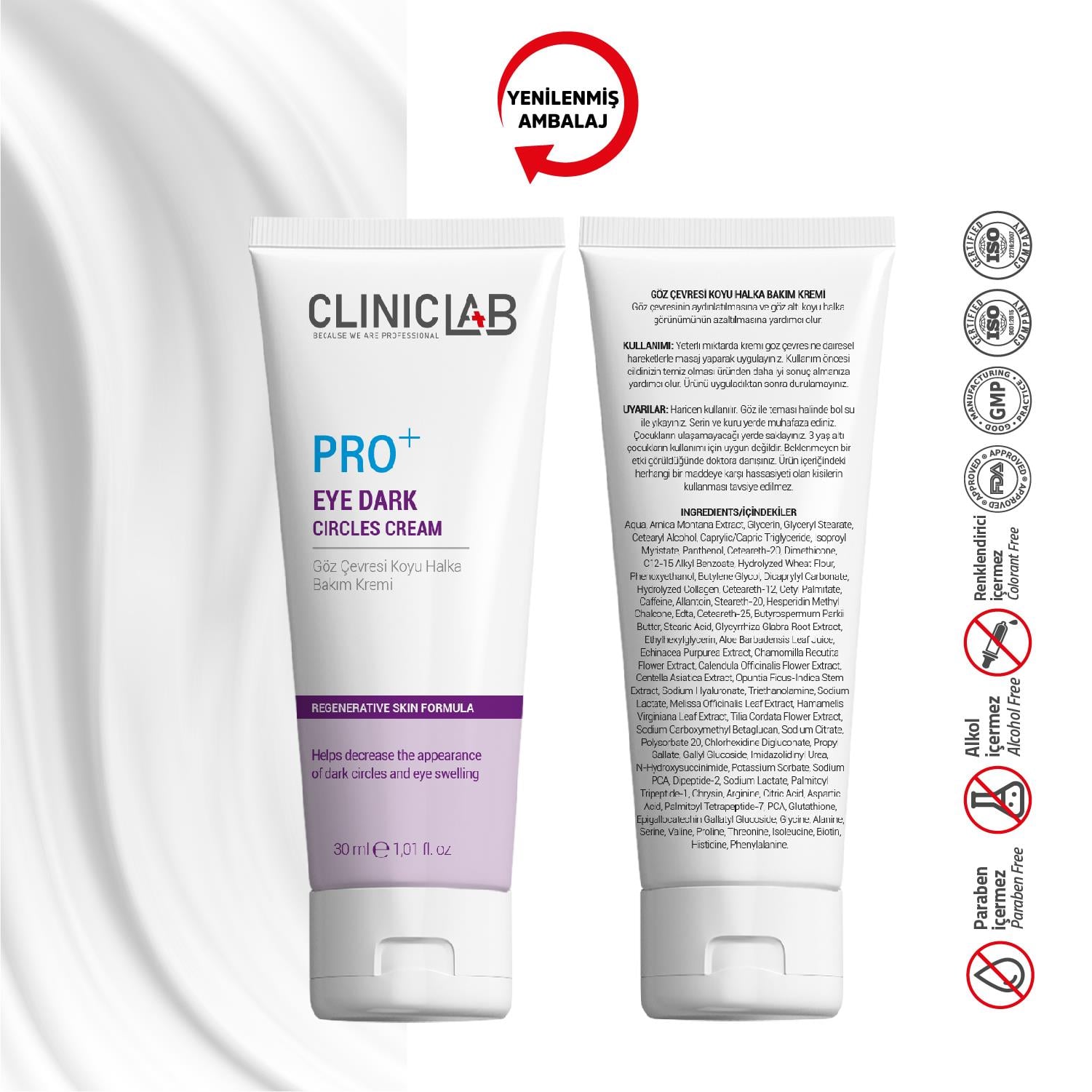 ClinicLab Pro+ Göz Altı Morluk Bakım Kremi 30 ml