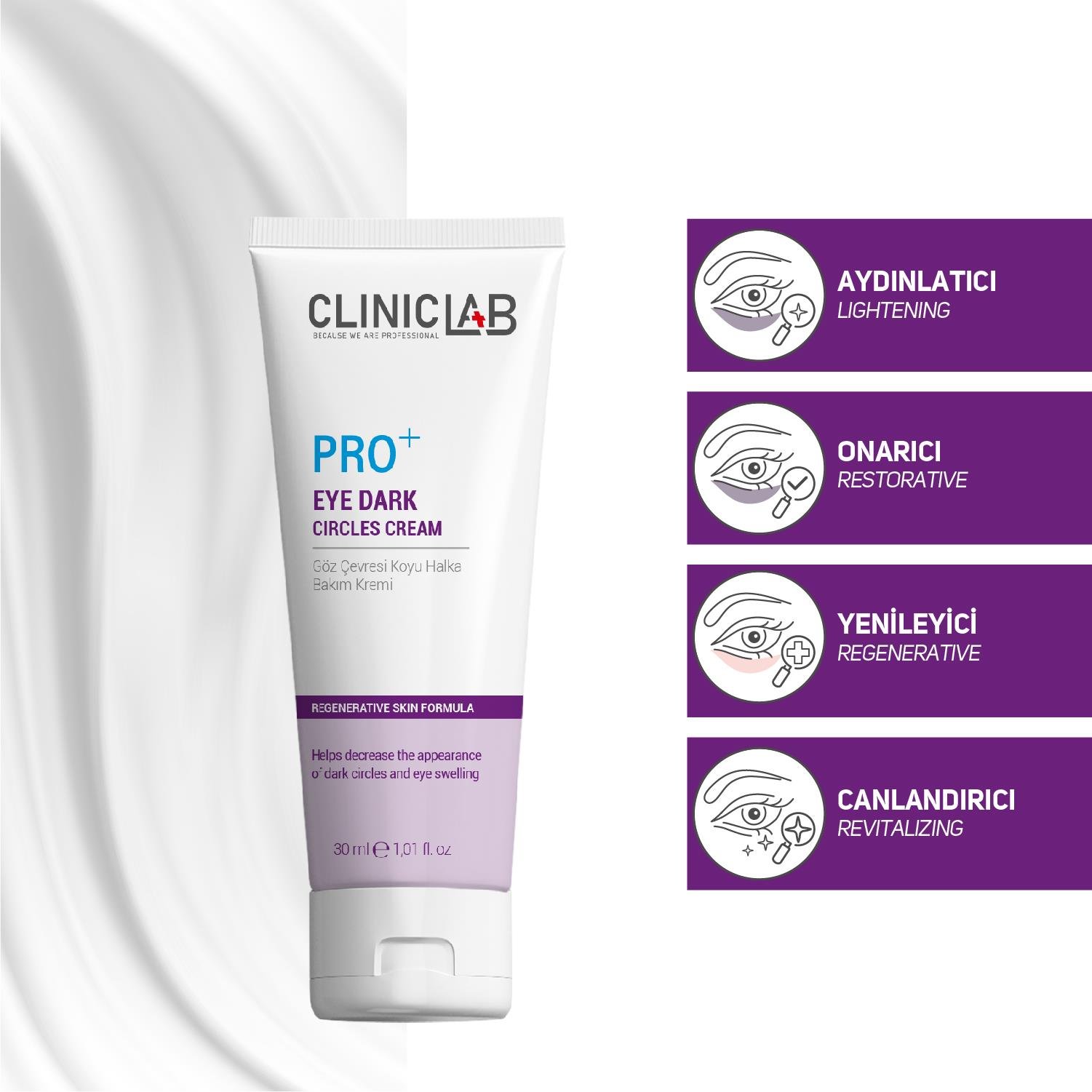 ClinicLab Pro+ Göz Altı Morluk Bakım Kremi 30 ml