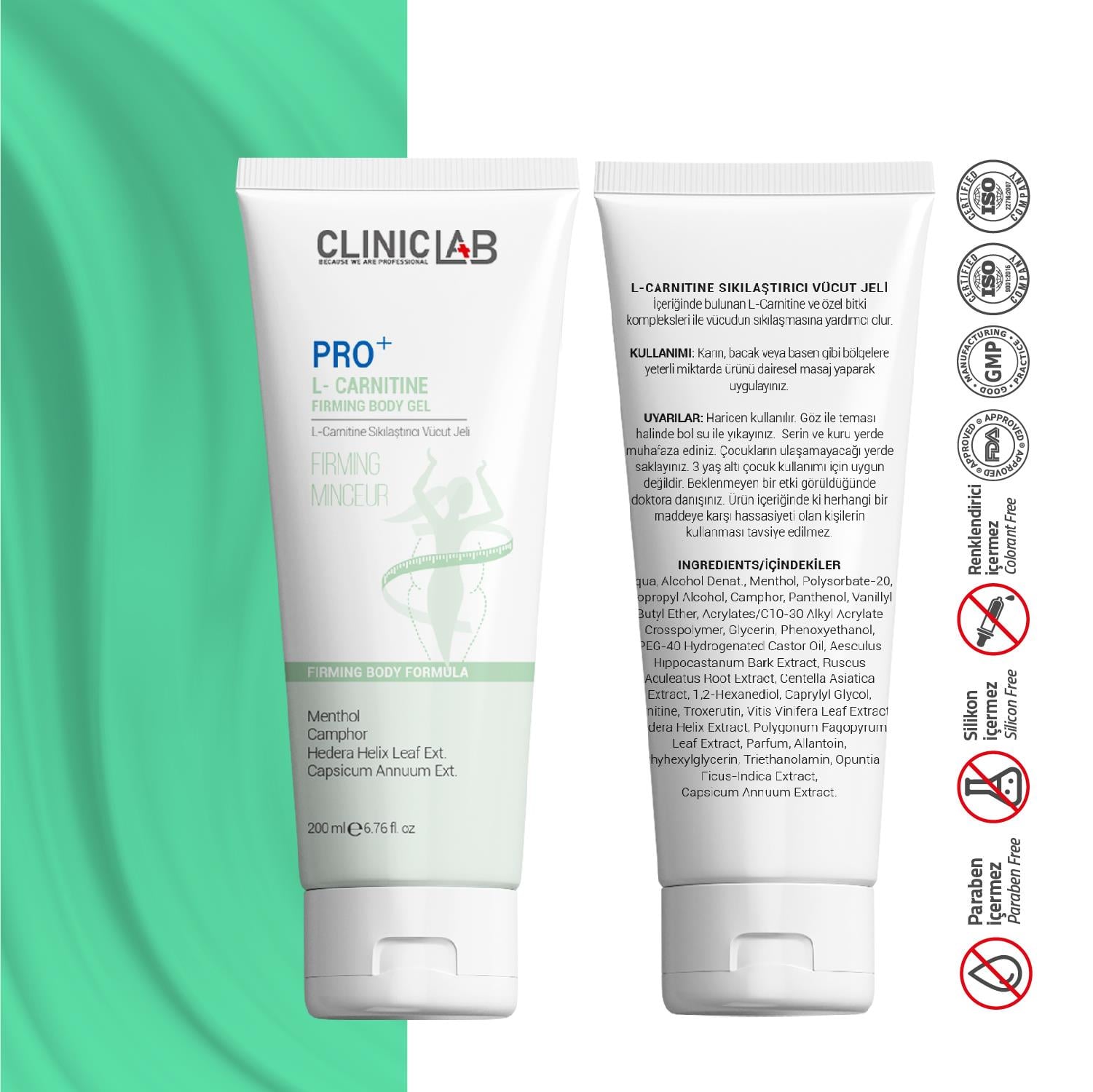 ClinicLab Pro+ L-Carnitine Sıkılaştırıcı Vücut Jeli 200 ml