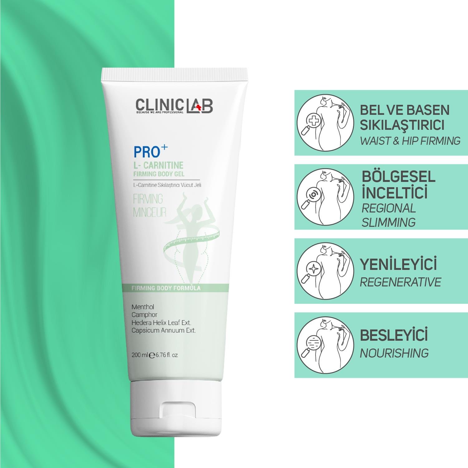 ClinicLab Pro+ L-Carnitine Sıkılaştırıcı Vücut Jeli 200 ml