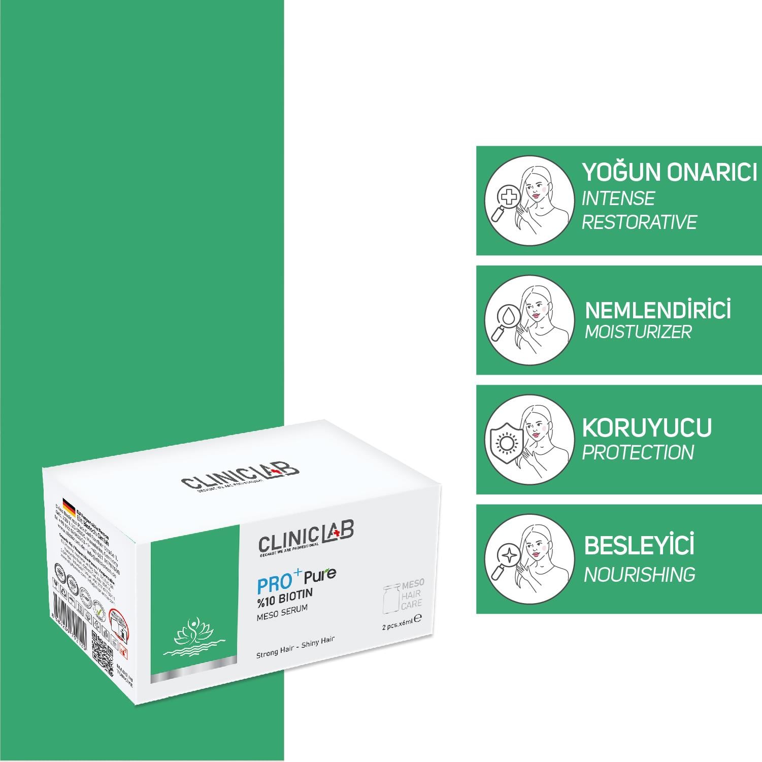 Cliniclab Pro+ Pure %10 Biotin Meso Serum 6 mL x 2 pcs  