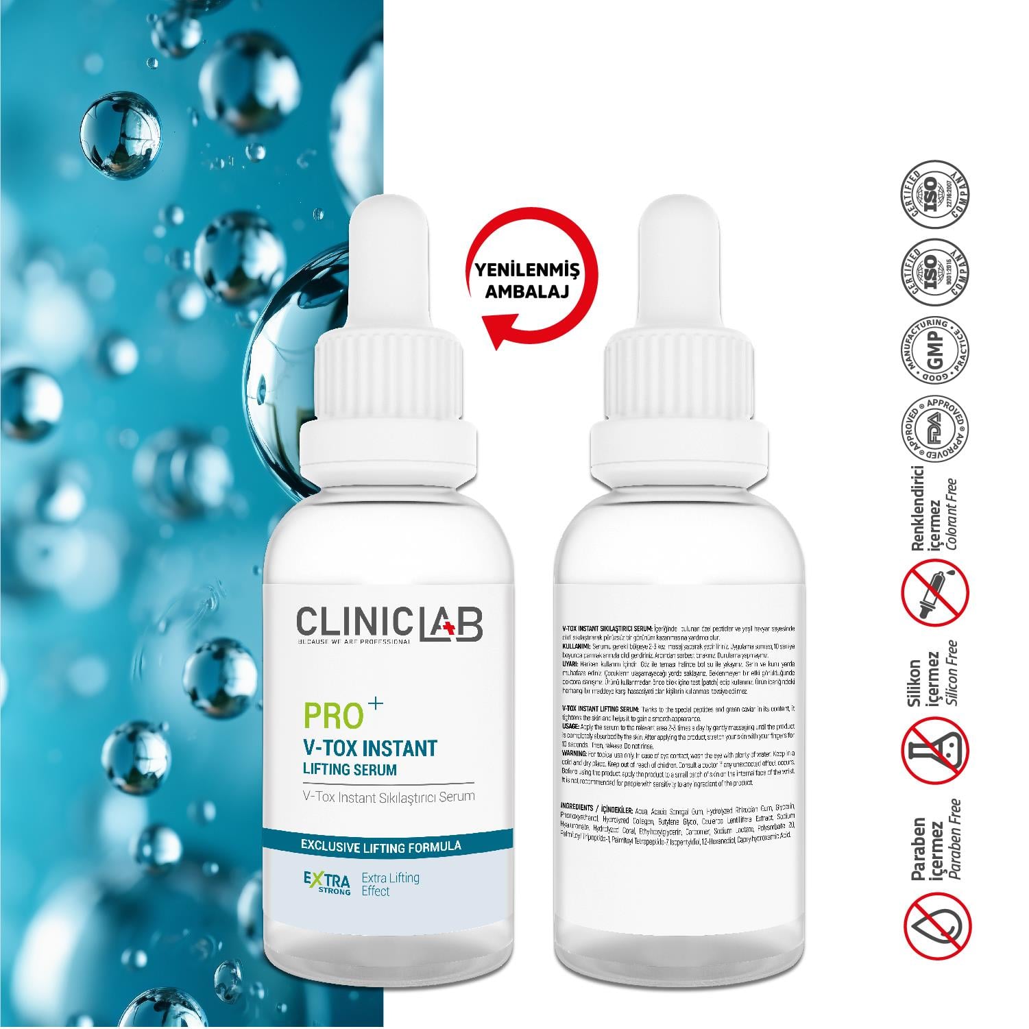 ClinicLab Pro+ V-Tox Instant Lifting Sıkılaştırıcı Serum 30 ml