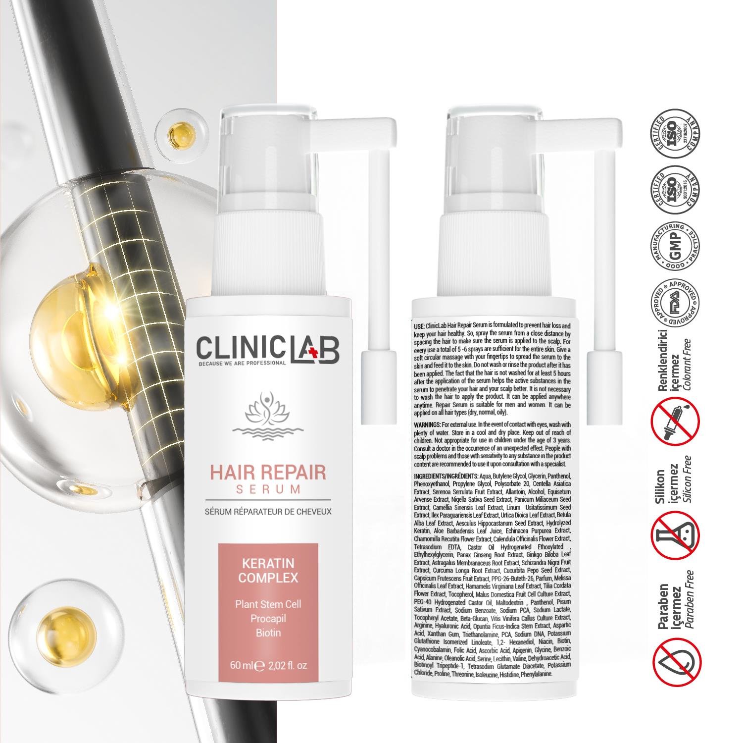 Cliniclab Hair Repair Serum 60 mL (New)