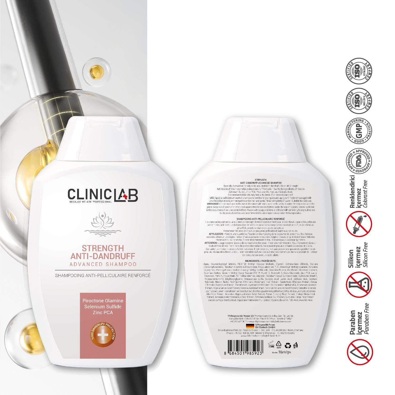 Cliniclab Strenght Anti-Dandruff Advanced Shampoo 300 mL (New)