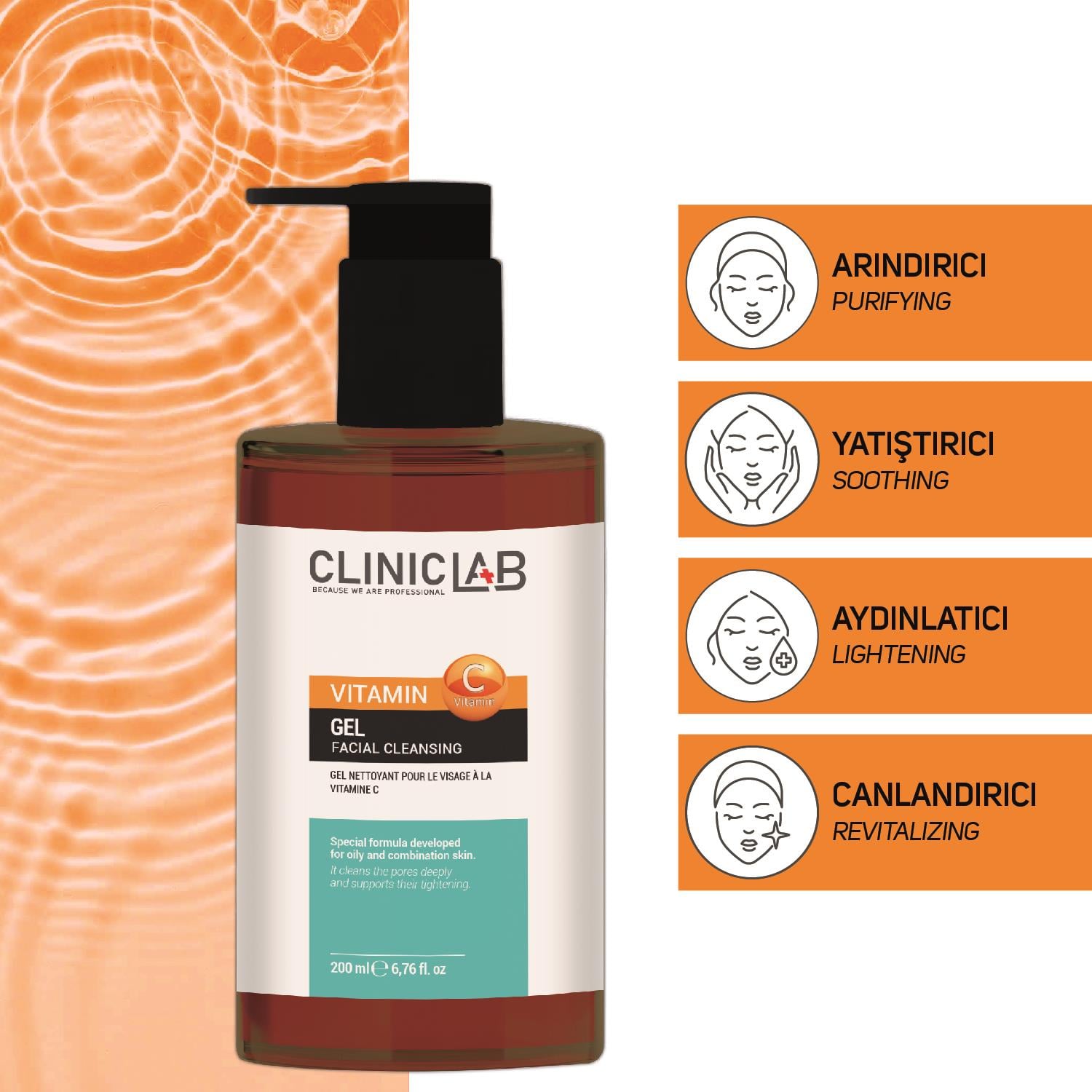 ClinicLab Vitamin C Face Cleansing Gel 200ml
