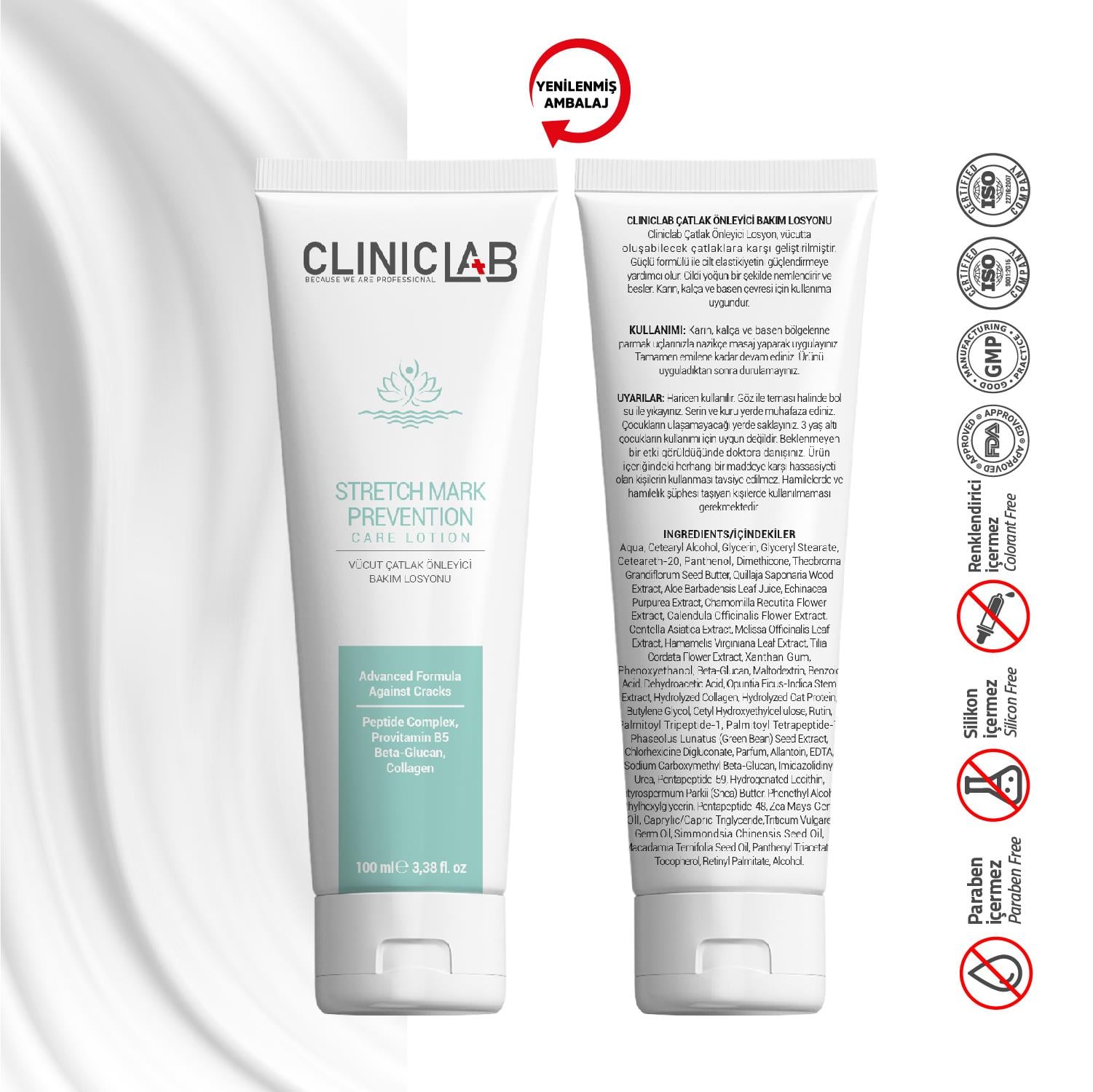 ClinicLab Vücut Çatlak Önleyici ve Onarıcı Losyon 100 ml