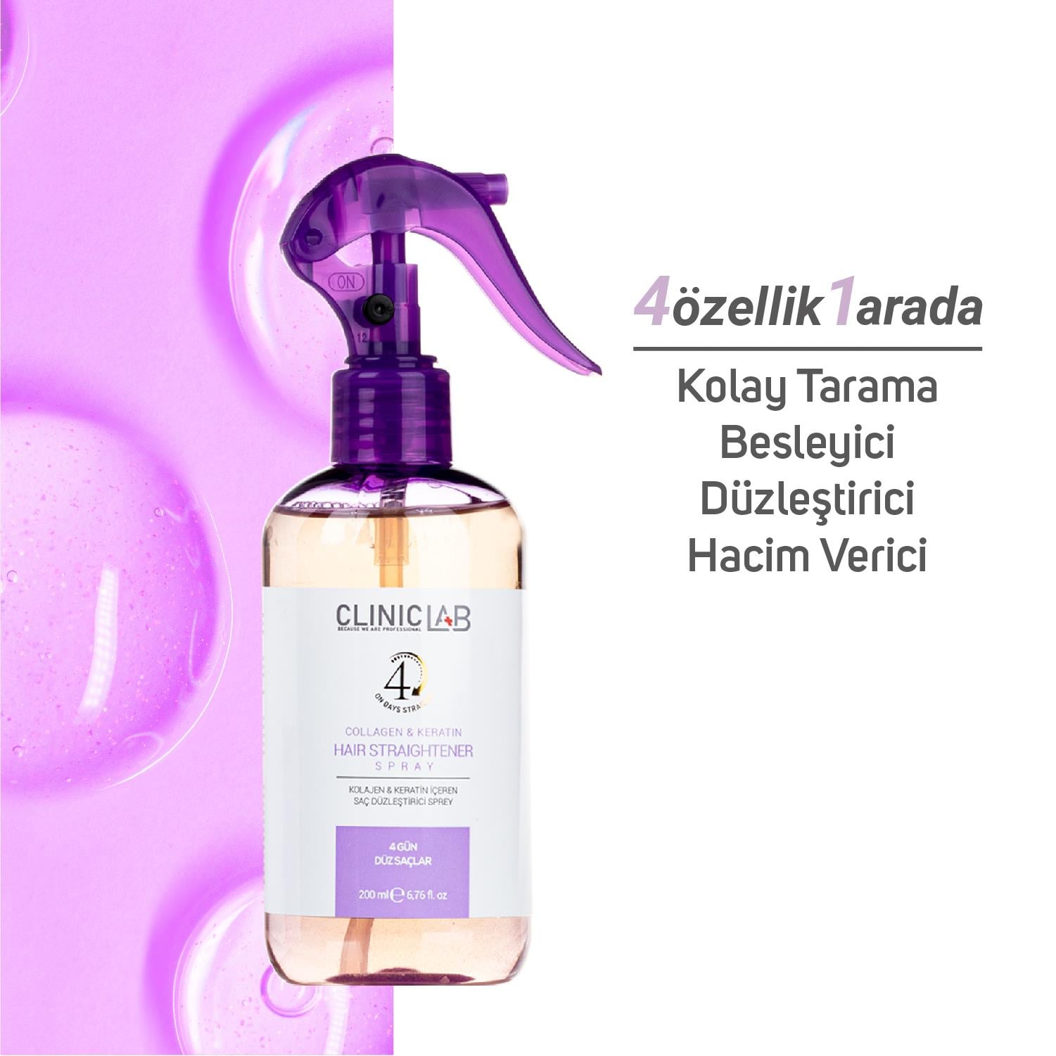Kolajen Ve Keratinli Saç Düzleştirici Sprey 200 ml