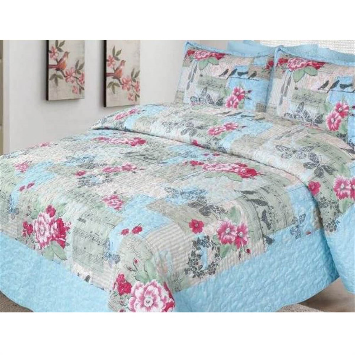 Çift Kişilik Yatak ÖrtüsüKRİSTAL9647851HİLAL TEKSTİL VE DERİ ÜRÜNLERİ GIDA SAN. TİC. LTD. ŞTİ.KRİSTAL SELENA MAVİ YATAK ÖRTÜSÜ ÇİFT KİŞİLİK
